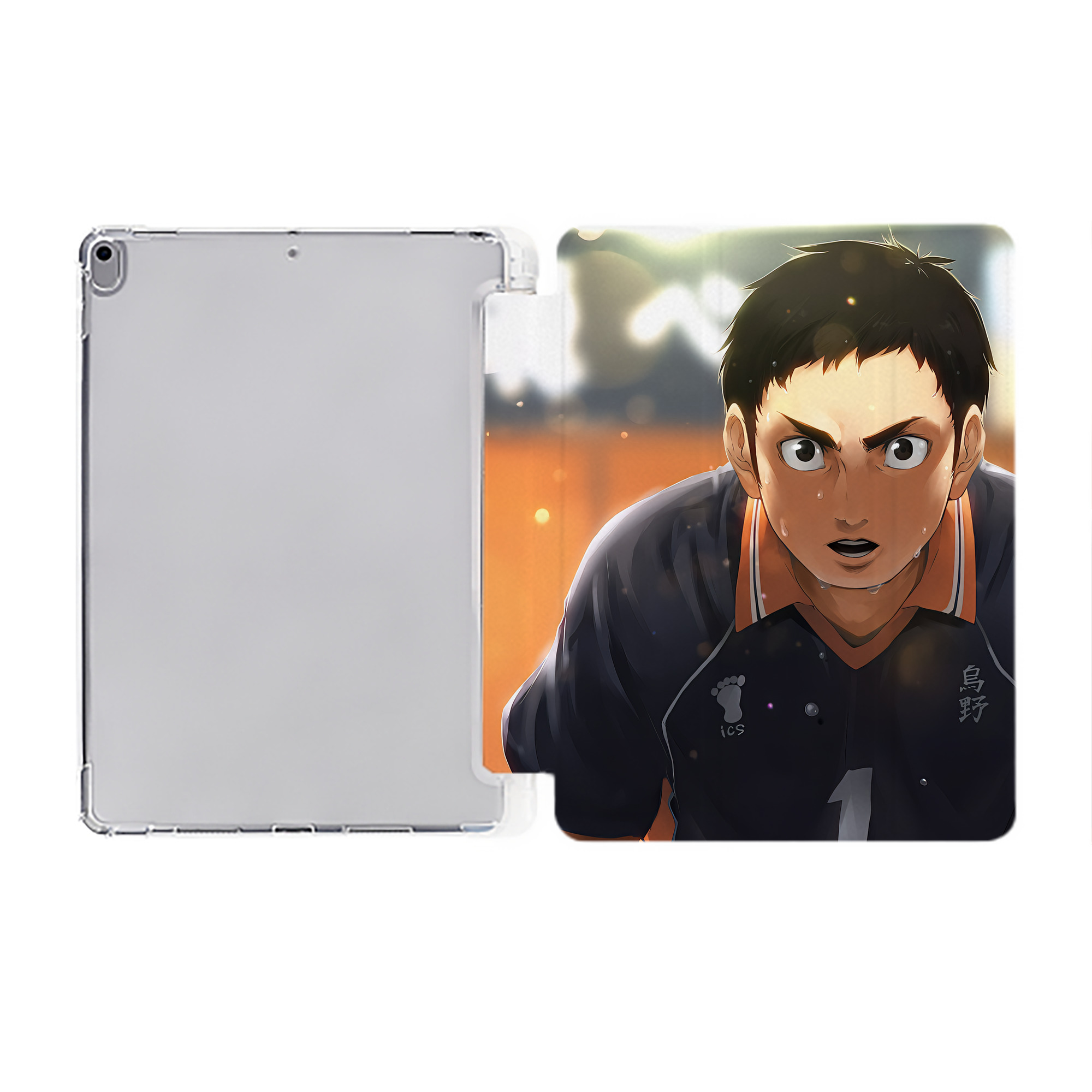 （画像用） ハイキュー!! Haikyu!! IPad ケース ペン収納付き 三つ折りスタンド PUレザー×シリコン 対応機種9.5/10.5/10.9インチ